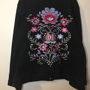 DG2 embroidered black jean jacket -Size 2X